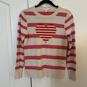 Time and Tru Beige and Pink Striped Sweater